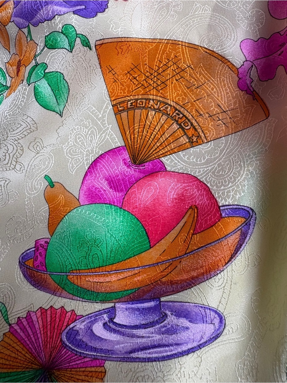 RARE Collectable Silk Leonard Paris Fabric (2 yards) - Picture 5 of 11